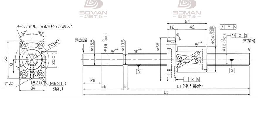 KURODA GG1616AS-BTLR-0900A 黑田精工丝杆规格说明